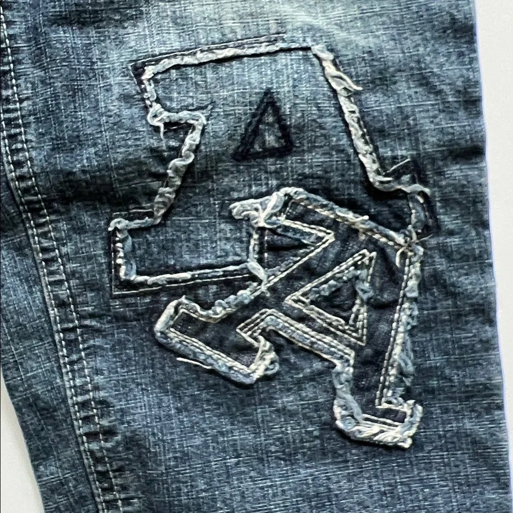 Paco Jean Company Letter Patch Faded jeans Grunge Punk Street 90’s Y2K Kids 6